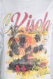 White heavyweight digital print t shirt