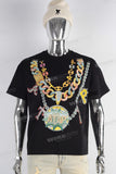 Black heavyweight digital print t shirt