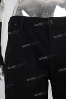 Black cargo straight jeans