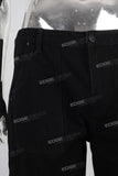 Black cargo straight jeans