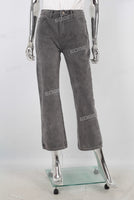 Brown digital print straight jeans women