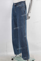 Blue straight denim jeans women