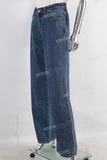 Blue straight denim jeans women