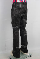 Black wax damaged cargo jeans