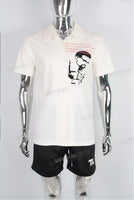 screen print white silk men shirts