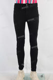 Black skinny damaged denim jeans