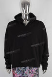 Heavyweight patchwork raw hem hoodie