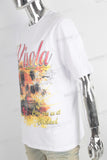 White heavyweight digital print t shirt