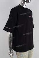 Black Oversize Pink Digital Print  T shirt Men