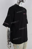 Black Oversize Pink Digital Print  T shirt Men