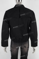 Black zip up denim jacket