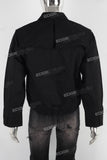 Black zip up denim jacket