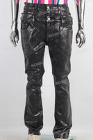 Black double wax skinny jeans
