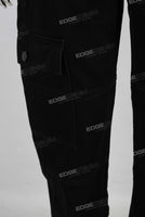 Black cargo straight jeans