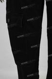 Black cargo straight jeans