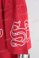 Red oversize digital print t shirt