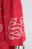Red oversize digital print t shirt