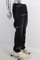 Black acid washed baggy jeans