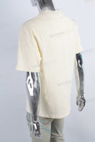 Cream Slim Fit Puff Print T shirt men