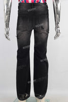 Black damaged straight jeans