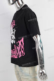 Black screen print t shirt