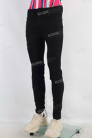 Black skinny damaged denim jeans