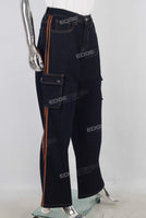 Blue cargo straight jeans women
