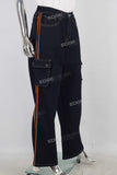 Blue cargo straight jeans women