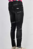 Black damaged skinny jeans