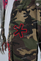 Camouflage patchwork cargo shorts