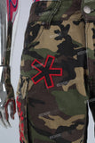 Camouflage patchwork cargo shorts