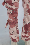 Camouflage cargo patchwork embroidered jeans