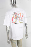 White heavyweight digital print t shirt