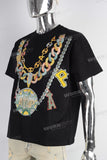 Black heavyweight digital print t shirt