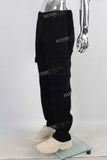 Black cargo straight jeans