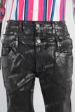 Black double wax skinny jeans