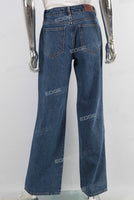 Blue straight denim jeans women