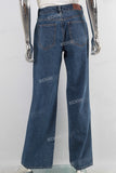 Blue straight denim jeans women