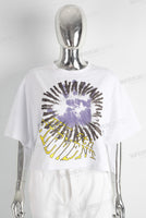 White digital print t shirt women
