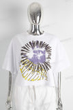 White digital print t shirt women