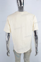 Cream Slim Fit Puff Print T shirt men