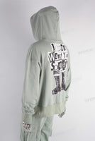 Green oversize digital print hoodie