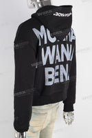 Black oversize digital print hoodie
