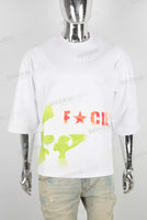 White oversize digital print t shirt