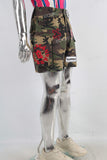 Camouflage patchwork cargo shorts