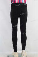 Black skinny damaged denim jeans