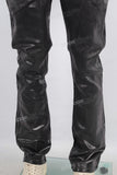 Black double wax skinny jeans