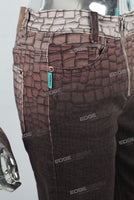 Digital print stack zip up jeans women