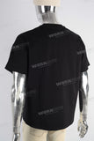 Black heavyweight digital print t shirt
