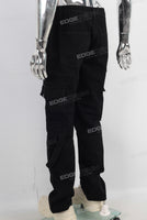 Black cargo straight jeans